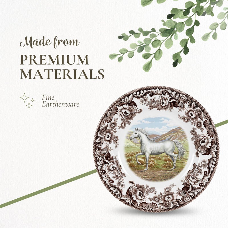 Spode Woodland Arabian Horse Dinner Plate â€“ 10.5" Fine Earthenware Dish Featuring an Elegant Equestrian Motif â€“ Rustic English Dinnerware, Dishwasher, Microwave & Warm Oven Safe, Made in England - Image 4